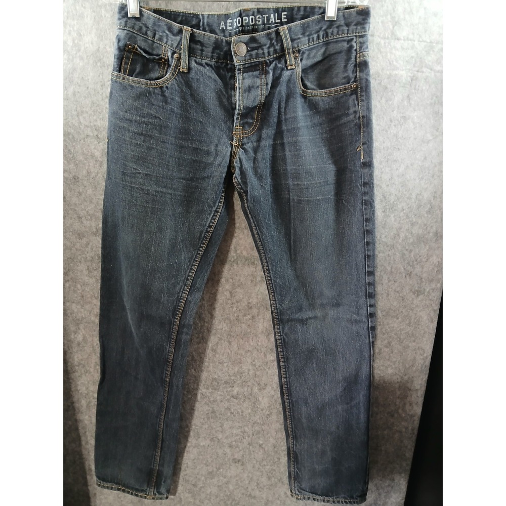 Aeropostale Jeans Men's Size 30x32 Blue Slim Fit Straight Leg Dark Wash Denim‎
